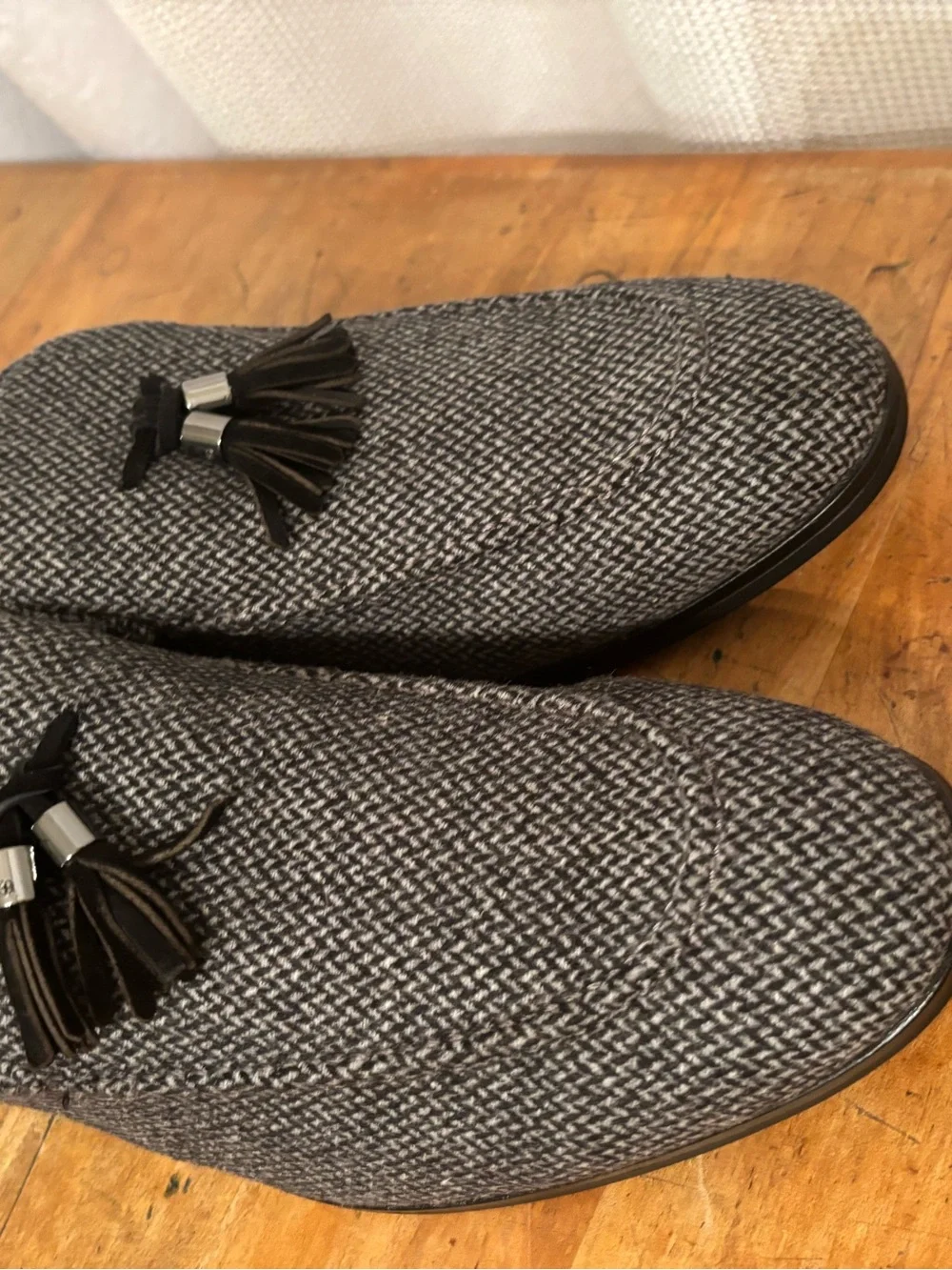 Bar III Gray Textured Tassel Loafers